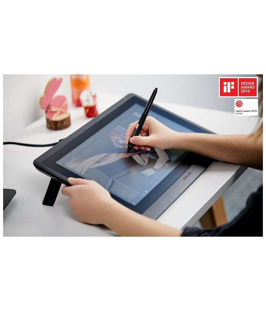Wacom Cintiq 16" 1920 x 1080 (Full HD) 8192 Kalem Basınç Hassasiyetli Profesyonel Grafik Tablet + Katlanabilir Ayak + Kablosuz ve Pilsiz Kalem
